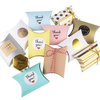 10/20/50pc Candy Box Bag Craft Paper Pillow Shape Wedding Favor Gift Boxes Pie Party Bags Eco