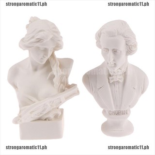 [COD*stron]1pc Dollhouse Miniature Bust Sculpture White Resin Statue Preten