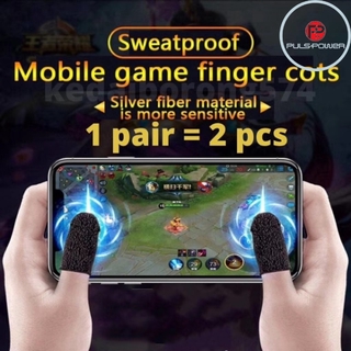 1 Pair (2pcs) Gamers Sweatproof Gloves Mobile Finger Sleeve Touchscreen Game Controller Phone Gaming