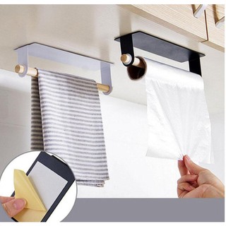 Wall Hanging Iron Single Pole Towel Bar Stickers Glue Storage rack for kitchen wipes towel holder sa