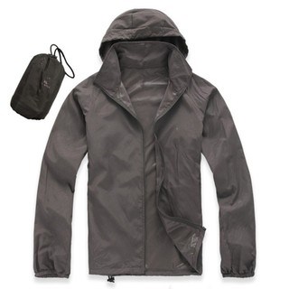 Men Women Quick Dry Hiking Jacket Waterproof UPF30 Sun & UV Protection Coat gray
