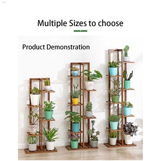 Hard Drives❄Gardenbee 6 Tier Layers Bamboo Garden Rack Rollers Flower Pot Stand Plants Storage Wood