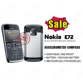 【Fast delivery】 Nokia E72 Mobile Phone WiFi GPS 5MP Black Unlocked E Series Smartphone