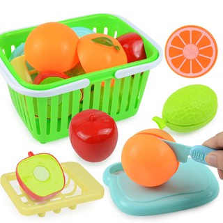 【Ready Stock】﹍Fruit cut and happy children's toys play house simulation fruit kitchen set food model