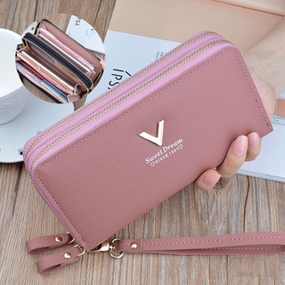 New Wallet PU Leather Wallet Women's Clutch Leisure Purse Long Coin Purse Card Holders