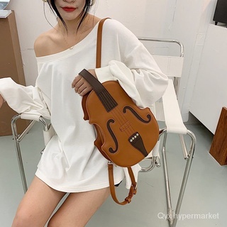 Personality Violin School Bag Women's ins Shoulder Bag Messenger -Style ins - Korean-Style One-Shoulder Female Backpack