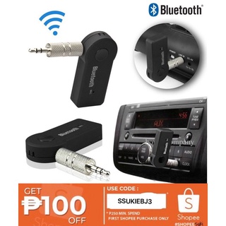 【Ready Stock】☏Universal Bluetooth Car Kit AUX Audio Music Receiver (Black)