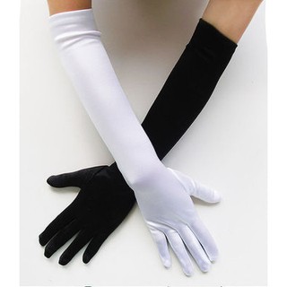 Pair of white long gloves Set accessories Gift photography