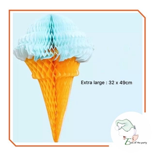 Ice Cream Honeycomb Paper Lantern / Party Decor | Pastel honeycomb hanging decor (8)
