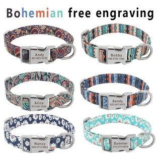 Customized Pet Collar Personalized Laser Engraved Anti-lostMedium and Large Dog Adult Cat Puppy collar adjustable