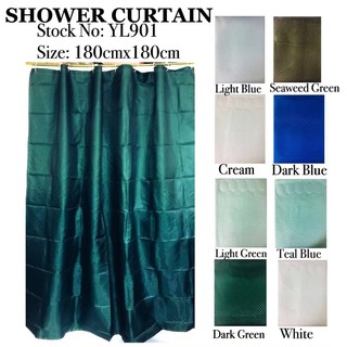 Thick Silk Shower Curtain with Hooks (#YL901)
