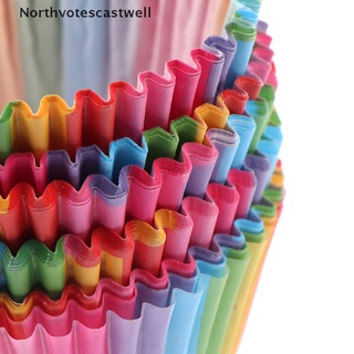 Northvotescastwell 100 Pcs Rainbow Color Cupcake Liner Baking Cupcake Paper Cake Bag Tray Pan Mold NVCW (3)