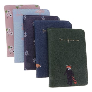 Travel Flower Animal Passport Cover Case Holder PU Leather Solid Card Organizer