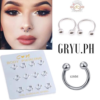 [GRYU.PH] 12Pcs Stainless steel Straight Barbel and Horseshoe Ring Hypo-allergenic BODY PIERCING