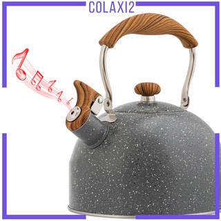 [COLAXI2] Liters Gray Whistling Tea Kettle Teapot Water Kettle Wooden Handle