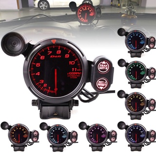 【Ready Stock】✑♂♘Defi 3.75 Inch 80mm 7 Colors 0-11000 RPM Stepper Motor Tachometer RPM Gauge with Shi