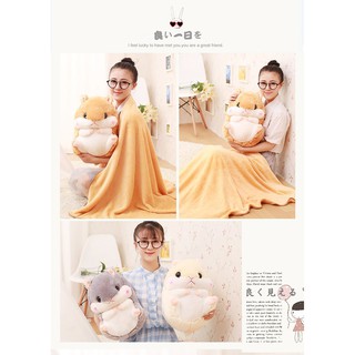 【Free Shipping】2 in 1Hamster pillow blanket (7)