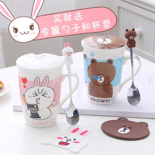 Creative ceramic mug mug couple water cup coffee cup Milk Cup children's cartoon Cup breakfast cup w
