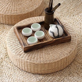 ☀Rattan straw tatami cushion Round straw weaving handmade pillow Floor yoga chair cushion