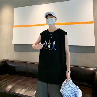 【S-3XL】korean-Style Fashion Couple Sweat muscle tee for men and women Men's Fashion Loose Casual Sports Sleeveless tank top