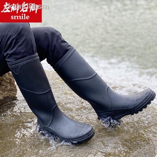 ✔High tube rain boots men s non-slip fashion men s long tube water shoes waterproof fishing rubber s
