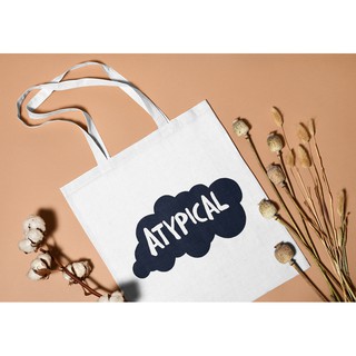Atypical Series Design Print Canvas Tote Bag 13x15" (4)