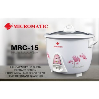 MRC-15 MICROMATIC 2.2L 15 CUPS RICE COOKER WHITE BODY W/ DESIGN