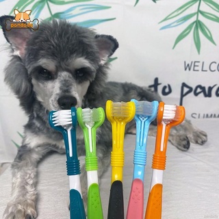 Pet Oral Cleaning Three-head Toothbrush Many Colors To Choose From