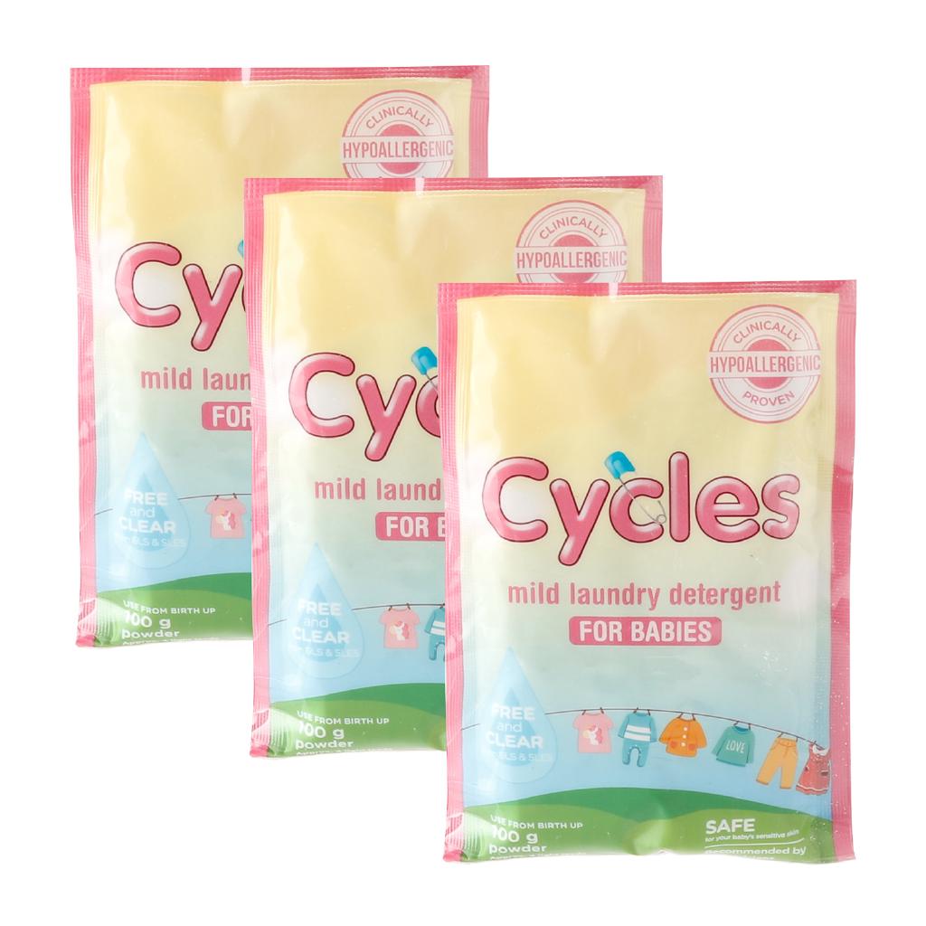 Cycles Mild Laundry Powder Detergent 100g (Set of 3) (1)