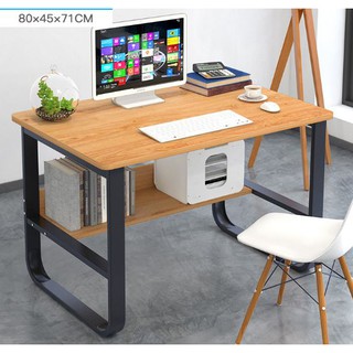 Office Table study 80*45cm (Beech/Black) mdf desk metal legs A88
