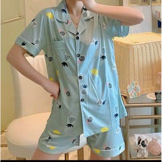 pineapple Shortsleeve Short Sleepwear terno Cotton (1)