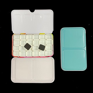 24pcs Colors Removable Half Pans with Metal Tin Box Watercolor Palette for Watercolor/Gouache/Acrylic Painting