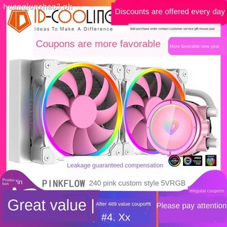 ▣id - cooling pinkflow 240 phantom pink color argb photosynthetic efficiency one-piece water-cooled cpu radiator (1)