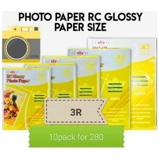 CUYI RC GLOSSY PHOTO PAPER 3R SIZE 260gsm.10pack for 280