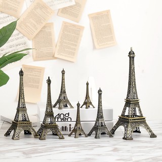 【Ready Stock】Eiffel Tower Statue for room decorations Metal Mini Decorative Paris Eiffel Tower Figurine Replica Stand Holder for Decoration-Brass