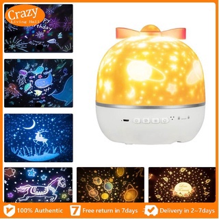 Night Light Projector 360 Projection Movies Rotation Starry Sky Projector Lamp for kids