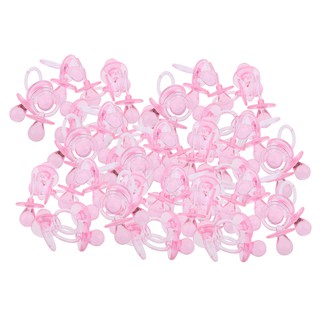 144x Mini Baby Shower Pacifier Charm Table Scatter Gender Reveal Decor Pink