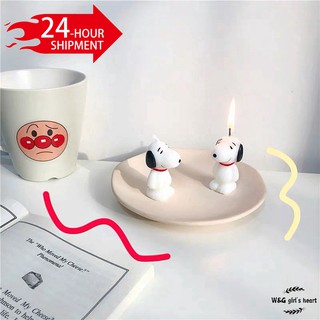 <24h delivery> W&G Mini cartoon tasteless dog birthday cake decorated with candles