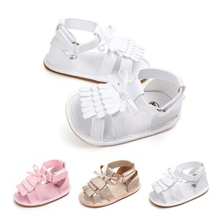 Baby Girl Cute Sandals Soft Sole Anti-slip Tassel Crib Shoes