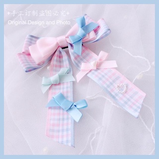 Lolita Headband Travel Lolita Pink Sweet Girl Bow Side Clip (3)