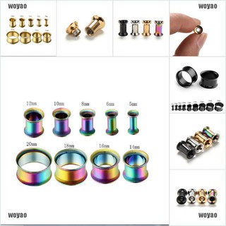❤woyao❤ Stainless Steel Punk Flared Ear Plugs Hollow Expander Stretcher Tunnels Piercing [hot]