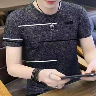 Korean fashion casual T-shirt round neck men's men's shirt