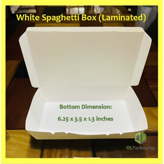 50pcs White Spaghetti Box (Laminated)