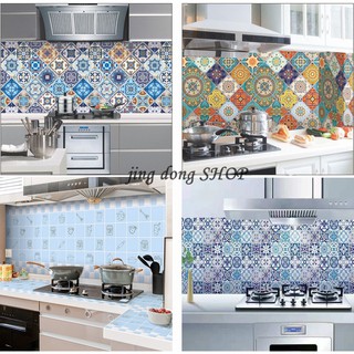waterproof sticker▫oil proof wallpaper for kitchen wall sticker adhesive waterproof foil aluminum ho