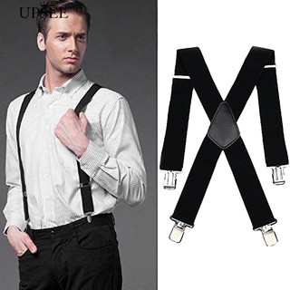 UPSEE Clip-on X-Back Suspender Pants Wide Band Braces Strap