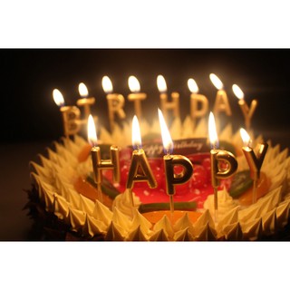 Happy Birthday Letter candles cake decorations letters candle
