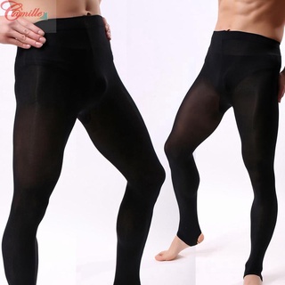 【spot goods】☊◙Mens Pants Mesh Sexy Casual Leggings Long johns Thermal Warm Stretch See through Under