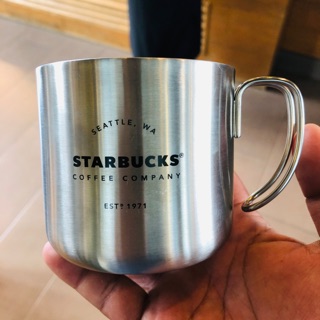 Starbucks Silver Metal Mug 12oz Original