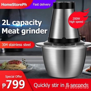 ❦☜◕Meat grinder 2L large capacity electric 200w power strong power energy saving protection black