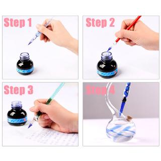 Winzige Glass Pen Dip Pen Set Colorful Glass Dipped With Ink Business Office High Quality Stationery (7)